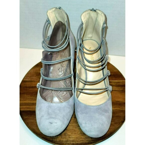 Nine West Kaede Suede Strappy Block Pumps - Picture 10 of 15